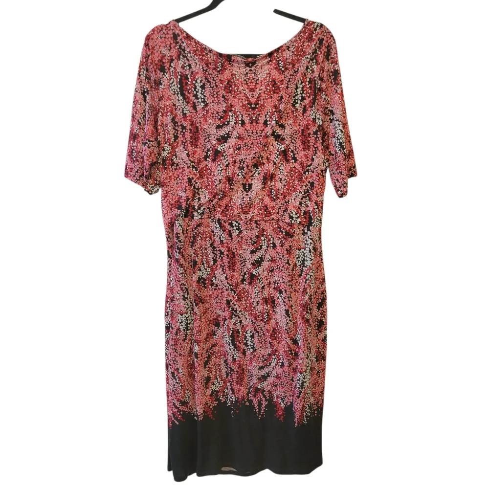 Boden Pink & Black Jersey Knit Midi Length Dress Size 18‎ Long - Picture 3 of 4